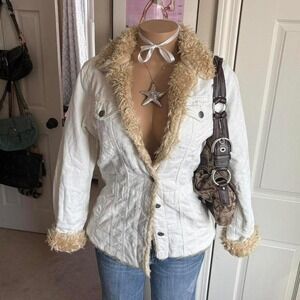 Vintage Roxy penny lane coat with cozy faux shearling trim